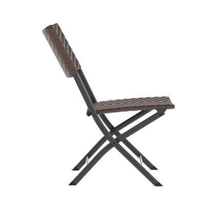 Set da bistrot pieghevole in rattan PE per interni/esterni da 3 pezzi