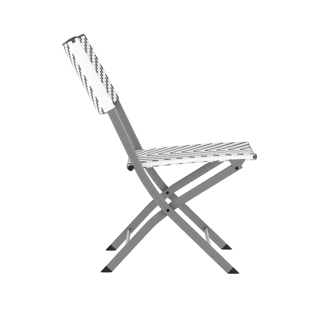 Set da bistrot pieghevole in rattan PE per interni/esterni da 3 pezzi