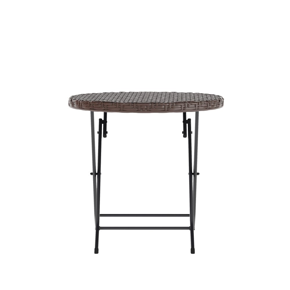 Set da bistrot pieghevole in rattan PE per interni/esterni da 3 pezzi