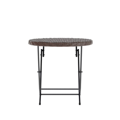 Set da bistrot pieghevole in rattan PE per interni/esterni da 3 pezzi