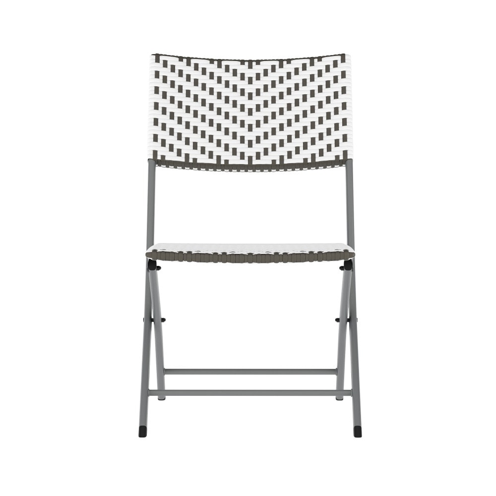 Set da bistrot pieghevole in rattan PE per interni/esterni da 3 pezzi