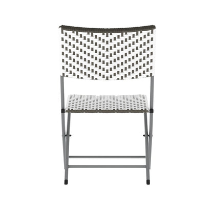 Set da bistrot pieghevole in rattan PE per interni/esterni da 3 pezzi