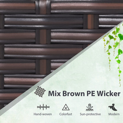 Set di 3 mobili da giardino in vimini per balcone e patio con fodere per cuscini