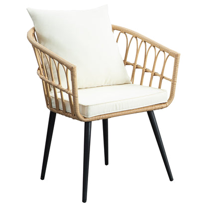 Set da conversazione in rattan e vimini per patio da 3 pezzi