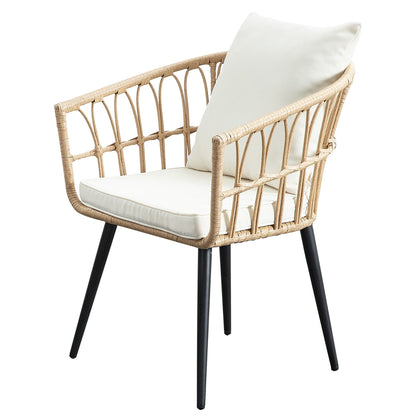 Set da conversazione in rattan e vimini per patio da 3 pezzi