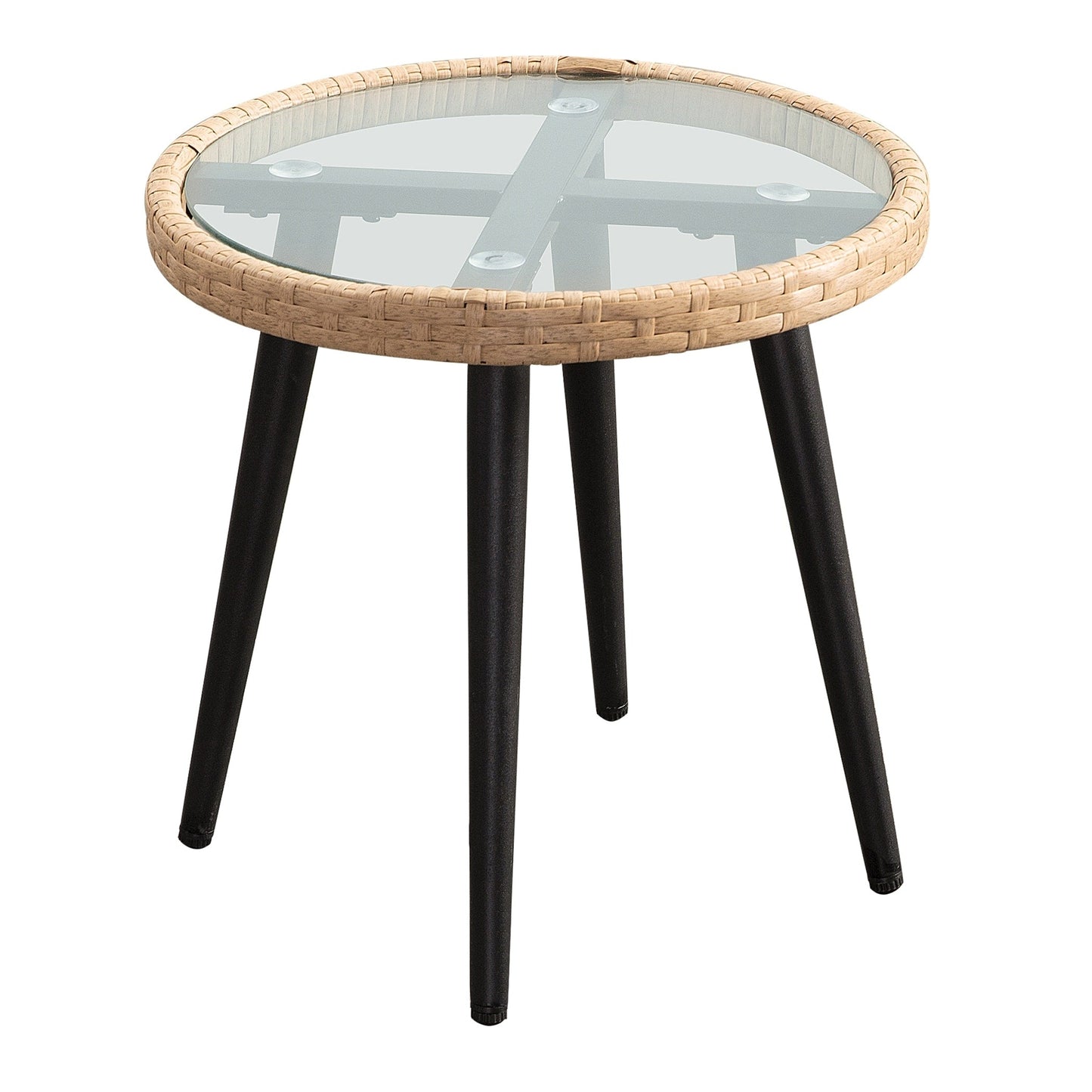 Set da conversazione in rattan e vimini per patio da 3 pezzi