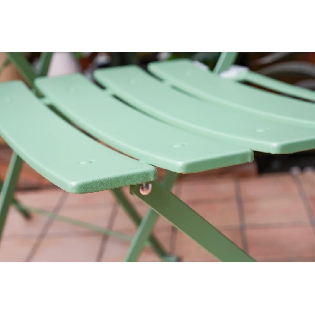 Set da bistrot pieghevole in metallo da 3 pezzi, set da conversazione per esterni/interni resistente alle intemperie per patio, cortile, giardino