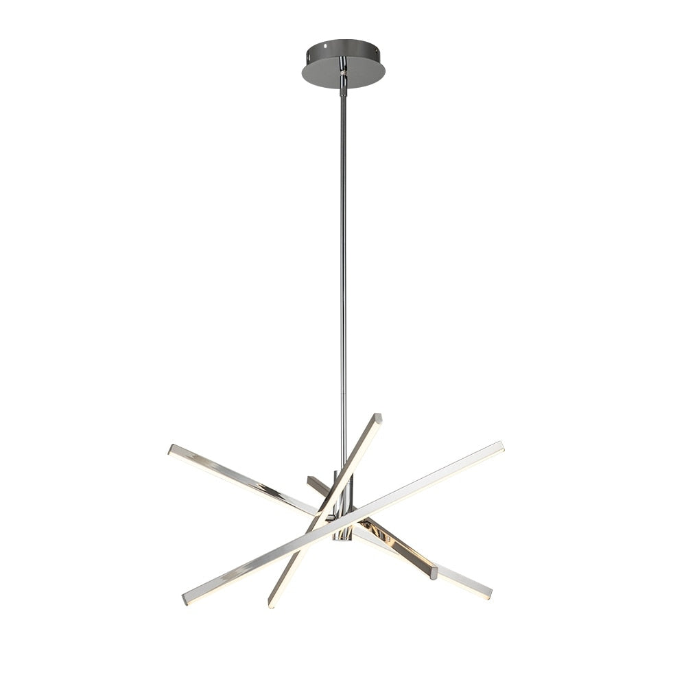 Lampadario a sospensione lineare Sputnik in alluminio moderno nero/oro a LED per soggiorno/sala da pranzo/cucina