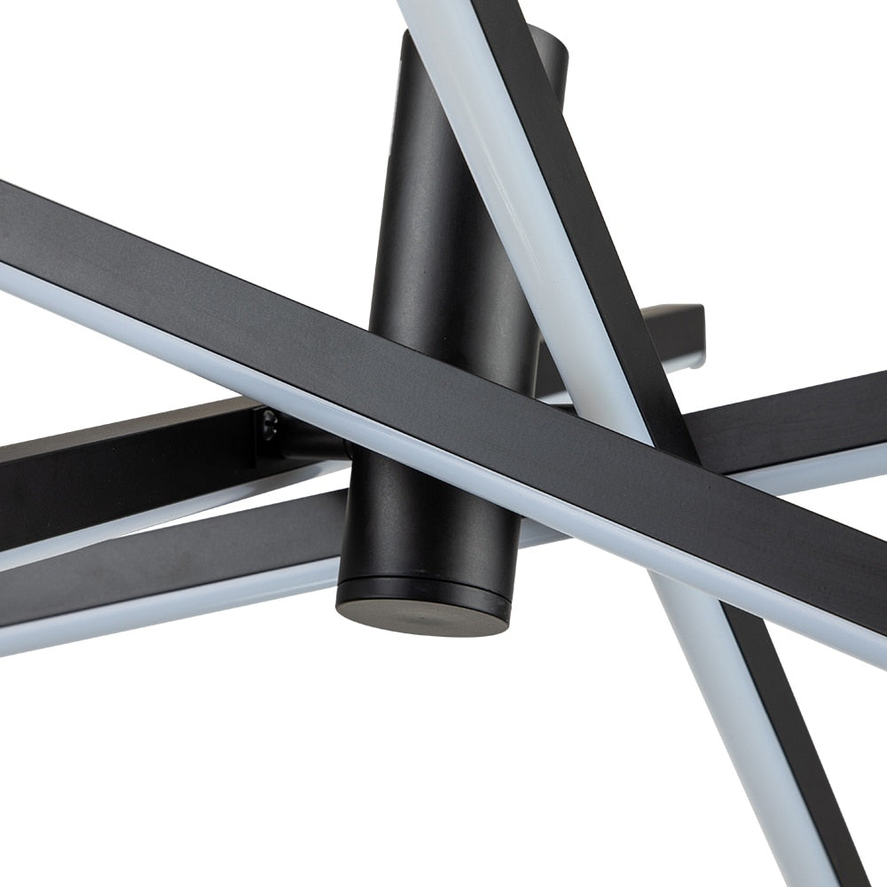 Lampadario a sospensione lineare Sputnik in alluminio moderno nero/oro a LED per soggiorno/sala da pranzo/cucina