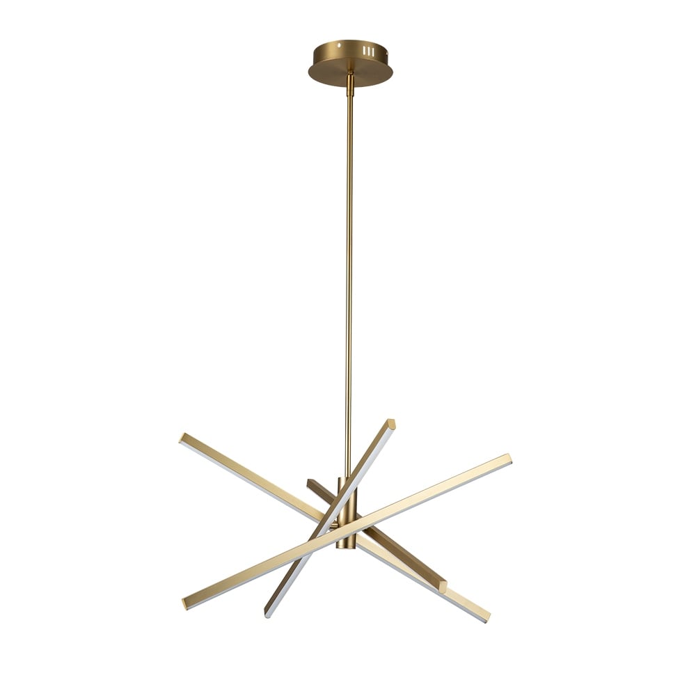 Lampadario a sospensione lineare Sputnik in alluminio moderno nero/oro a LED per soggiorno/sala da pranzo/cucina
