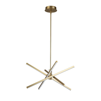 Lampadario a sospensione lineare Sputnik in alluminio moderno nero/oro a LED per soggiorno/sala da pranzo/cucina