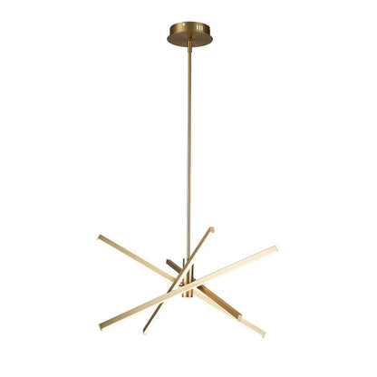 Lampadario a sospensione lineare Sputnik in alluminio moderno nero/oro a LED per soggiorno/sala da pranzo/cucina