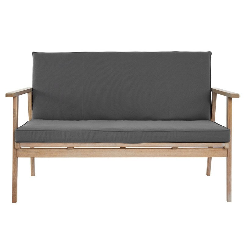 Set da conversazione in legno per 4 persone con cuscini e posti a sedere all'aperto