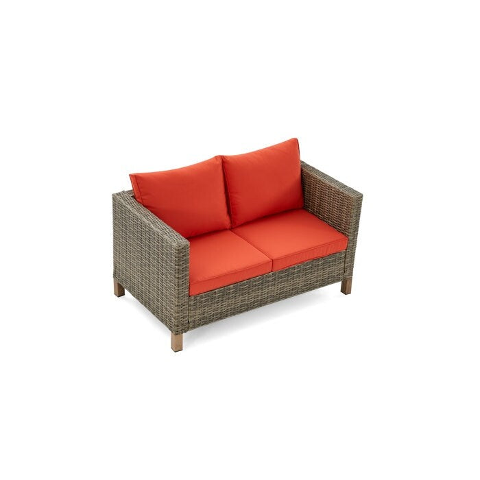 Gruppo di posti a sedere per esterni da 4 persone con cuscini