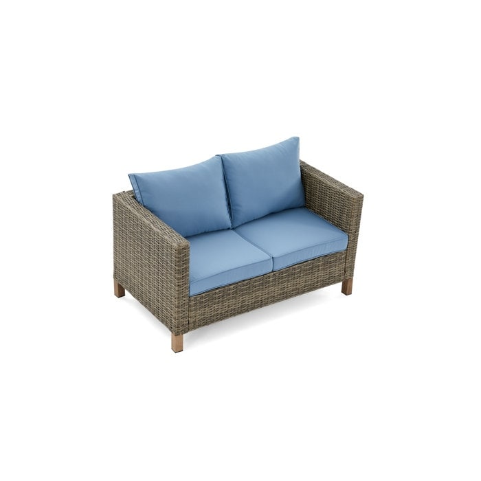 Gruppo di posti a sedere per esterni da 4 persone con cuscini