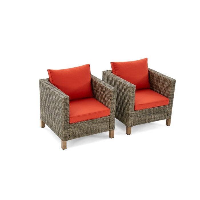 Gruppo di posti a sedere per esterni da 4 persone con cuscini