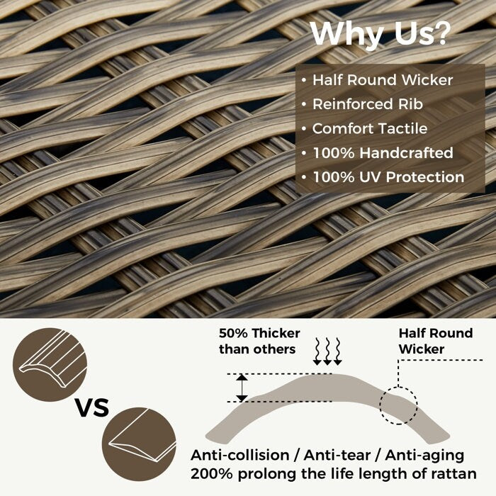 Gruppo di posti a sedere per esterni da 4 persone con cuscini