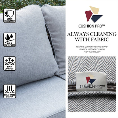 MAISON ARTS Set da conversazione per patio da 4/5 pezzi, set di divani con 2 poltrone singole, 1 divano a 3 posti e tavolino/pouf