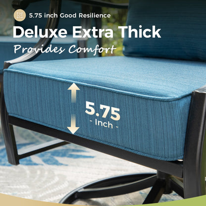 MAISON ARTS Set da conversazione per patio da 4/5 pezzi, set di divani con 2 poltrone singole, 1 divano a 3 posti e tavolino/pouf