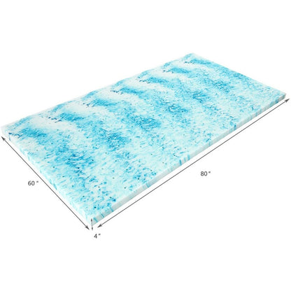 Coprimaterasso in memory foam con gel rinfrescante da 4 pollici, coprimaterasso in schiuma ventilata con CertiPUR-US