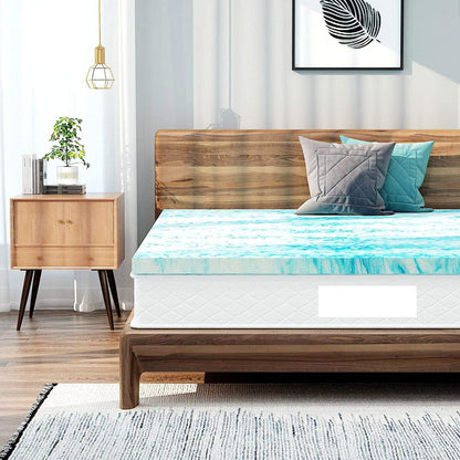 Coprimaterasso in memory foam con gel rinfrescante da 4 pollici, coprimaterasso in schiuma ventilata con CertiPUR-US