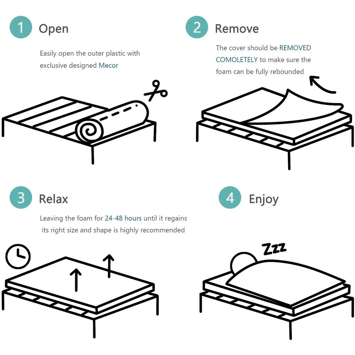 Coprimaterasso in memory foam con gel rinfrescante da 4 pollici, coprimaterasso in schiuma ventilata con CertiPUR-US