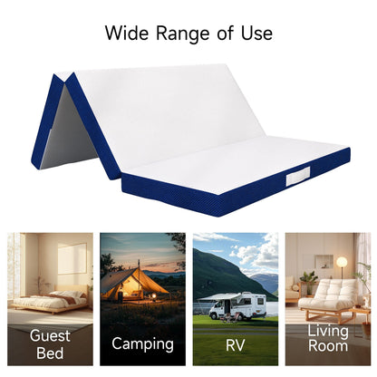 Materasso in memory foam rinfrescante pieghevole in tre parti da 4 pollici