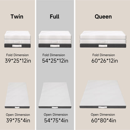 Materasso in memory foam rinfrescante pieghevole in tre parti da 4 pollici