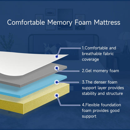 Materasso in memory foam rinfrescante pieghevole in tre parti da 4 pollici