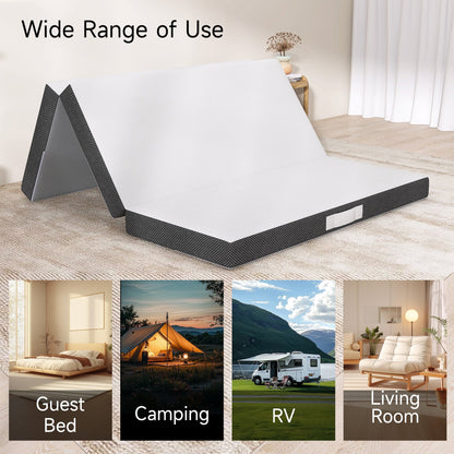 Materasso in memory foam rinfrescante pieghevole in tre parti da 4 pollici