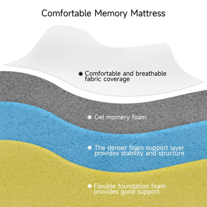 Materasso in memory foam rinfrescante pieghevole in tre parti da 4 pollici