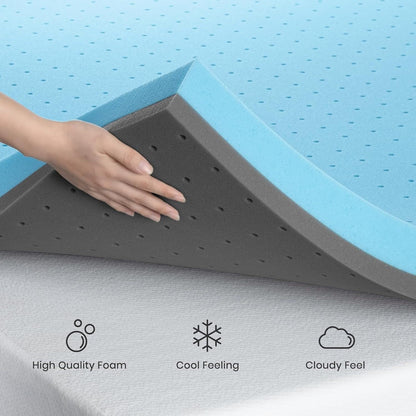 Materasso in memory foam Twin Gel da 4 pollici, sollievo dalla pressione rinfrescante, mal di schiena, CertiPUR