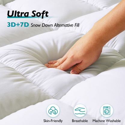 Coprimaterassi in memory foam bianco da 4 pollici