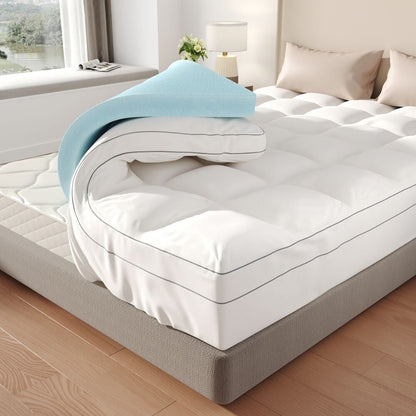 Coprimaterassi in memory foam bianco da 4 pollici