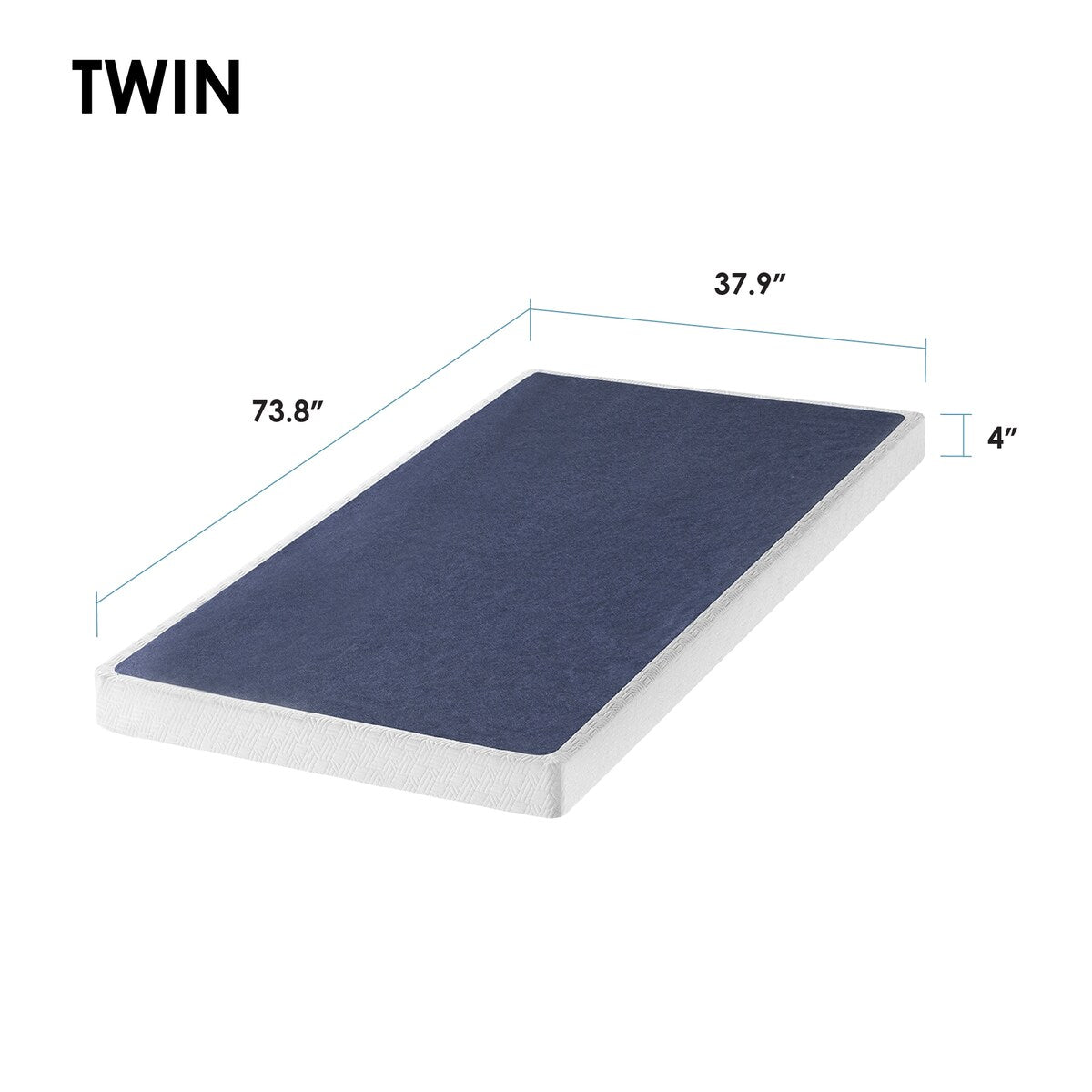 Supporto per materasso a molle in metallo da 4 pollici e 7,5 pollici con doghe in legno