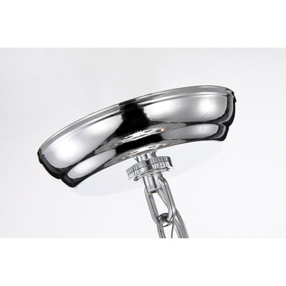 Lampadario a tamburo con perline rotonde e cristalli pendenti