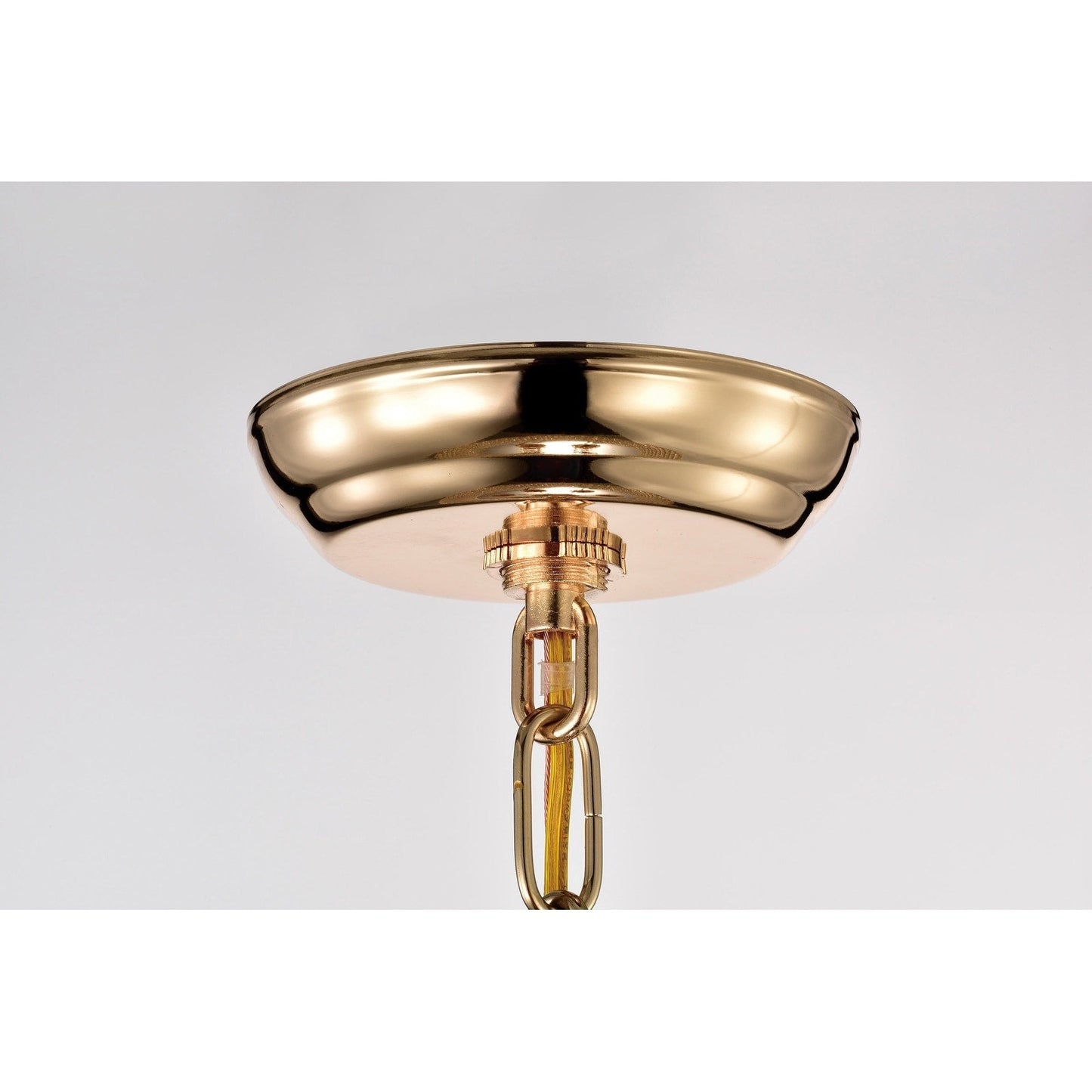 Lampadario a tamburo con perline rotonde e cristalli pendenti