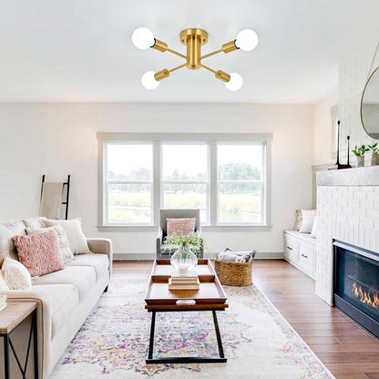 Lampada da soffitto industriale a 4 luci con montaggio a semi-incasso per cucina, sala da pranzo, camera da letto, studio, soggiorno - N/D