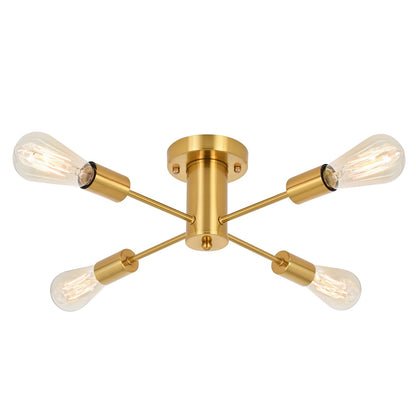 Lampada da soffitto industriale a 4 luci con montaggio a semi-incasso per cucina, sala da pranzo, camera da letto, studio, soggiorno - N/D