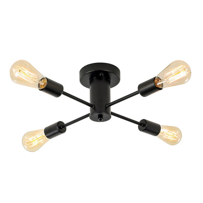 Lampada da soffitto industriale a 4 luci con montaggio a semi-incasso per cucina, sala da pranzo, camera da letto, studio, soggiorno - N/D