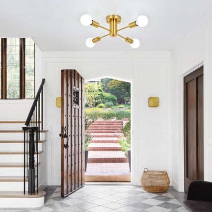 Lampada da soffitto industriale a 4 luci con montaggio a semi-incasso per cucina, sala da pranzo, camera da letto, studio, soggiorno - N/D