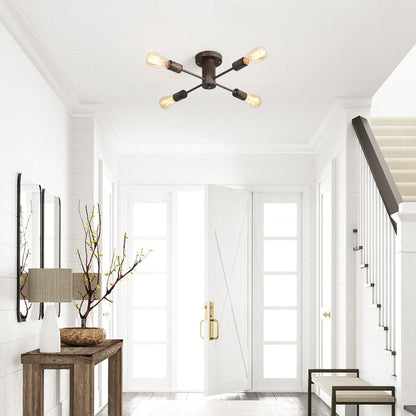 Lampada da soffitto industriale a 4 luci con montaggio a semi-incasso per cucina, sala da pranzo, camera da letto, studio, soggiorno - N/D