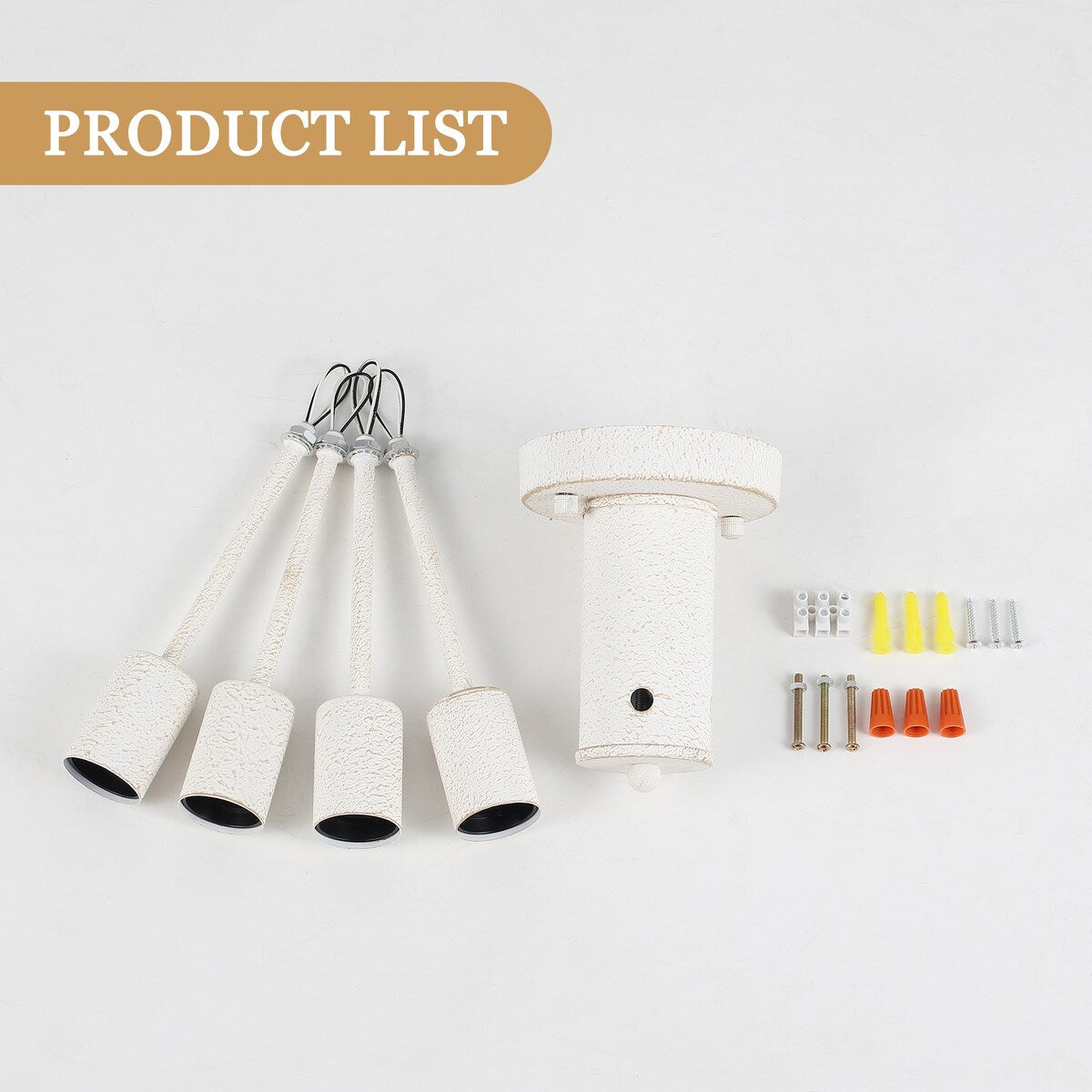 Lampada da soffitto industriale a 4 luci con montaggio a semi-incasso per cucina, sala da pranzo, camera da letto, studio, soggiorno - N/D