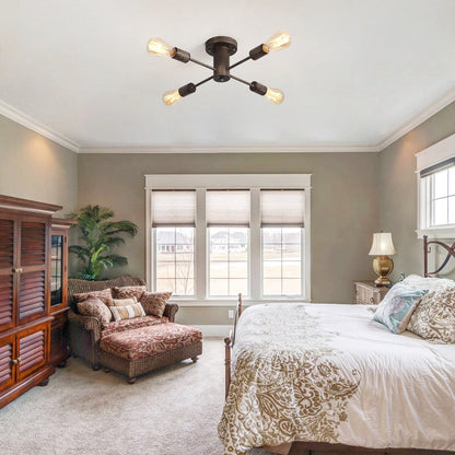 Lampada da soffitto industriale a 4 luci con montaggio a semi-incasso per cucina, sala da pranzo, camera da letto, studio, soggiorno - N/D