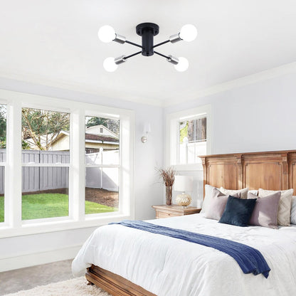 Lampada da soffitto industriale a 4 luci con montaggio a semi-incasso per cucina, sala da pranzo, camera da letto, studio, soggiorno - N/D