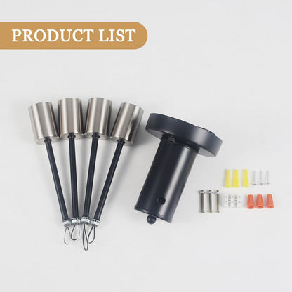 Lampada da soffitto industriale a 4 luci con montaggio a semi-incasso per cucina, sala da pranzo, camera da letto, studio, soggiorno - N/D