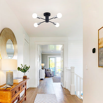 Lampada da soffitto industriale a 4 luci con montaggio a semi-incasso per cucina, sala da pranzo, camera da letto, studio, soggiorno - N/D