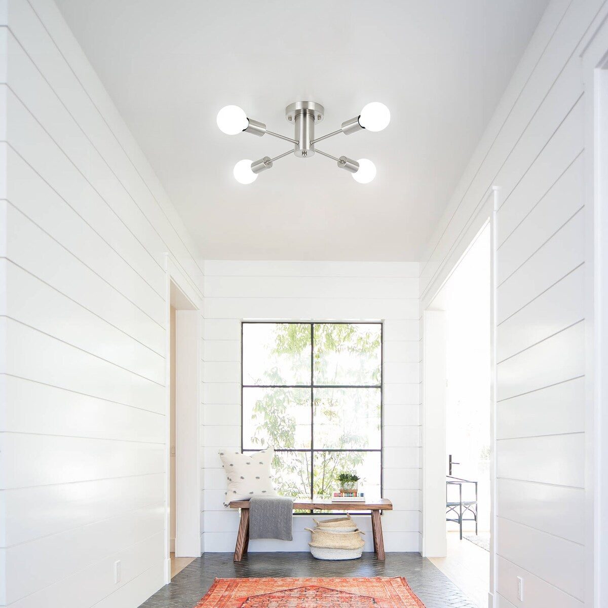 Lampada da soffitto industriale a 4 luci con montaggio a semi-incasso per cucina, sala da pranzo, camera da letto, studio, soggiorno - N/D