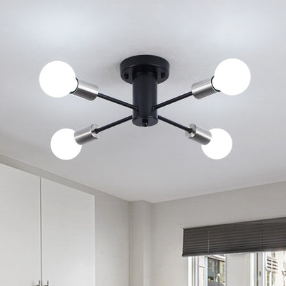Lampada da soffitto industriale a 4 luci con montaggio a semi-incasso per cucina, sala da pranzo, camera da letto, studio, soggiorno - N/D