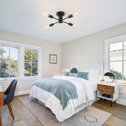 Lampada da soffitto industriale a 4 luci con montaggio a semi-incasso per cucina, sala da pranzo, camera da letto, studio, soggiorno - N/D